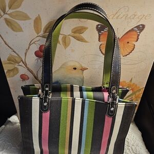 kate Spade Vintage striped Sam handbag EUC